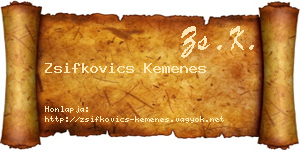 Zsifkovics Kemenes névjegykártya